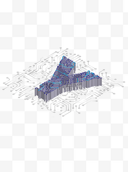 2.5D科技化Y英文数字设计元素