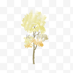 黄色模糊渐变图片_春天树木绿叶树枝