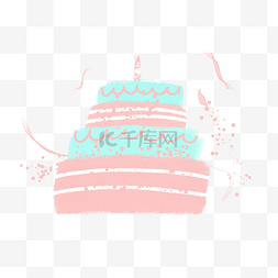 清新生日蛋糕图片_马卡龙色小清新生日蛋糕