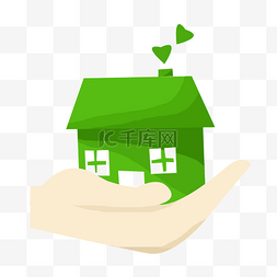 绿色的家园图片_手绘公益房子插画