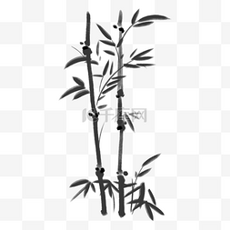 黑色的竹子图片_漂亮的竹子装饰插画