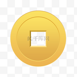 手绘金币手绘金币图片_铜钱金币装饰插画