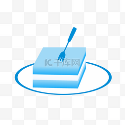 冷饮甜品超清图片_卡通啦蓝色奶油蛋糕