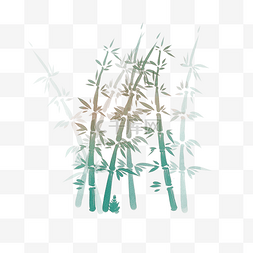 中国风竹子手绘图片_水彩中国风竹子竹林手绘透明底免