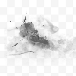 创意烟雾设计图片_水彩黑色创意泼墨