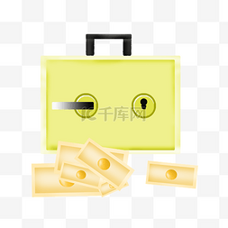 黄色保险柜装饰插画