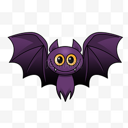 万圣节紫色蝙蝠插画