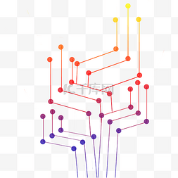 点线科技商务图片_彩色点线科技元素