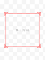 红色中国结线条边框