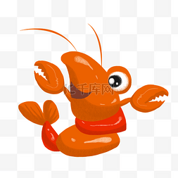 手绘海鲜龙虾插画