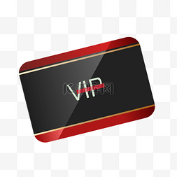 vip矢量卡图片_手绘红与黑会员卡模板矢量免抠素