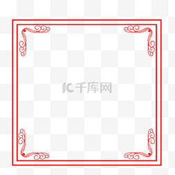 古典中国风底纹图片_中国风复古红色线条边框