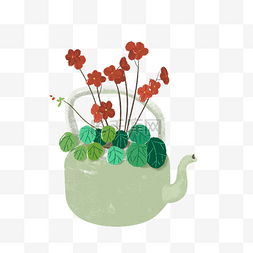 创意插花文艺水壶茶壶