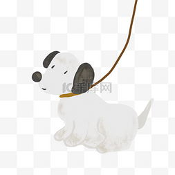 手绘小狗狗图片_小狗和绳子手绘设计
