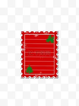 圣诞复古邮票图片_圣诞节红色卡通邮票小贴纸