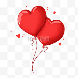 心形照片墙模板图片_手绘情人节气球插画