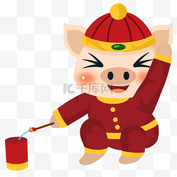 小猪拜年2019图片_卡通手绘可爱小猪