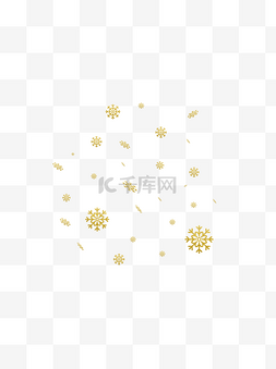 金色雪花漂浮元素