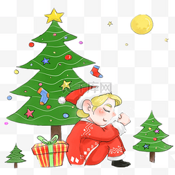 圣诞节圣诞树插画