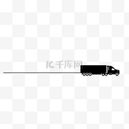 手绘线描分割线图片_黑色大货车矢量分割线