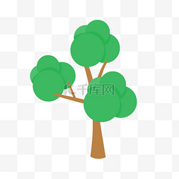 树木免扣PNG图图片_一棵绿色的卡通树木免扣图