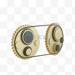 C4D立体黑金齿轮组合齿轮传动
