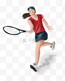 打网球插画图片_暑假生活打网球的男孩