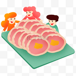 公司年会片头图片_年夜饭美味凉肉插画