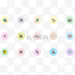 icon更多图片_UI常用卡通风格小清新生活服务icon