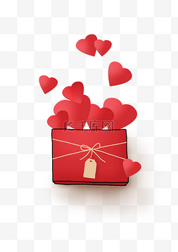 红色节日礼物盒图片_520手绘礼物盒