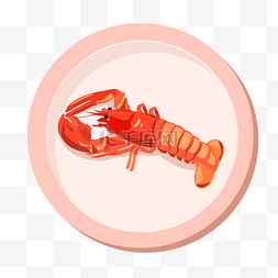 手绘美食龙虾图片_手绘海鲜大龙虾插画