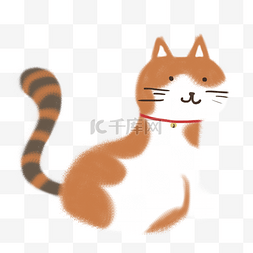 棕色水彩猫咪
