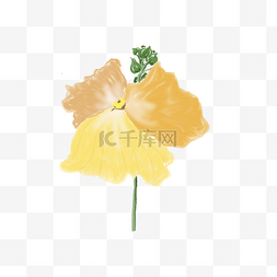 黄色简约鲜花花朵绘画