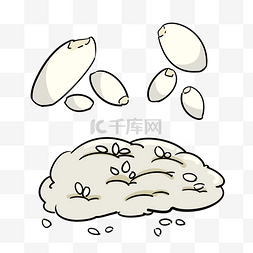 立体大米图片_白色的大米手绘插画