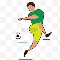 踢球的人图片_绿色球衣的男孩在踢球