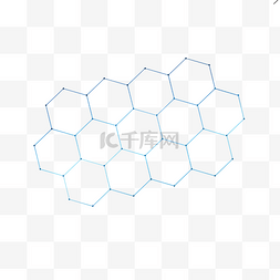 蓝色渐变六边形图片_几何图形蓝色科技感