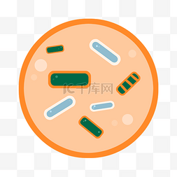 肠道设计图片_橙色圆形药物插图