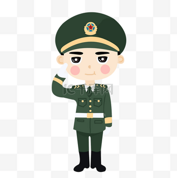 军人元素素材图片素材卡通军人建军节素材