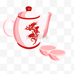 中国风茶壶茶杯