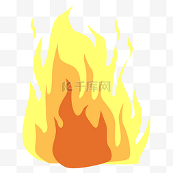 熊熊燃烧的火图片_卡通矢量黄色火焰正在燃烧的火焰