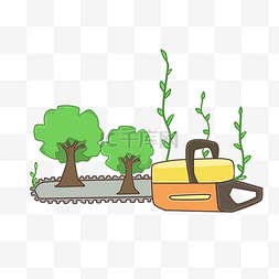 爱护树木公益插画