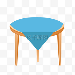 桌子黄色图片_蓝色桌布 
