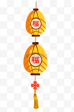 福字中国结灯笼图片_福字黄色灯笼