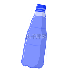 手绘饮料瓶图片_手绘蓝色瓶子插画
