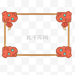 恭喜发财图片_红色祥云边框