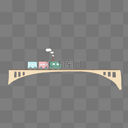 大桥卡通图片_卡通火车过桥插图
