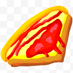 手绘食物面包图片_美味快餐披萨插画