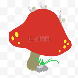 蘑菇边框卡通插画