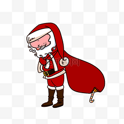 圣诞节圣诞老人礼物包裹手绘插画