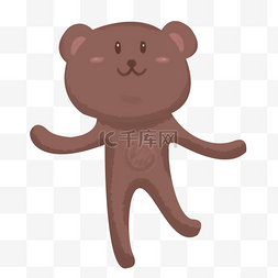 棕色的熊手绘插画psd